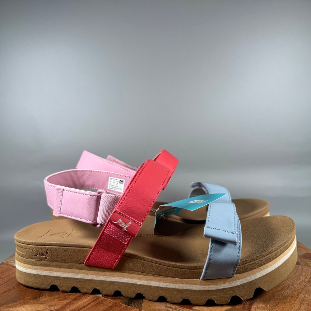 Reef Women's Pink, Red & Light Blue Platform Sandals